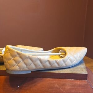 Quilted Tan Ballet Flats